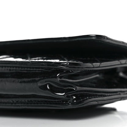 Chanel Patent Quilted Wallet On Chain WOC Black 10 of 11