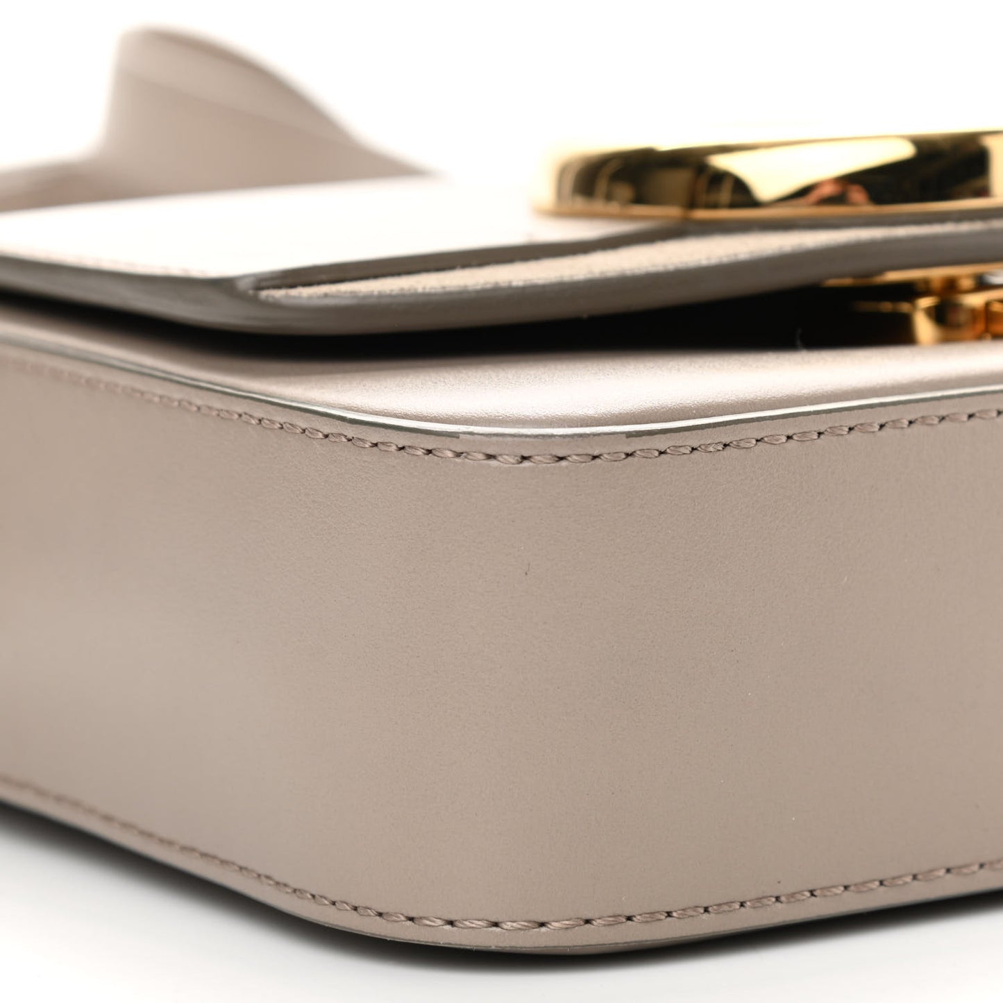 Shiny Calfskin Suede Mini C Double Carry Motty Grey