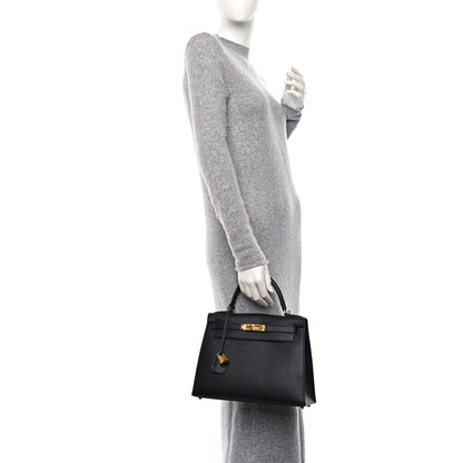 Hermes Epsom Kelly Sellier 28 Black 2 of 10