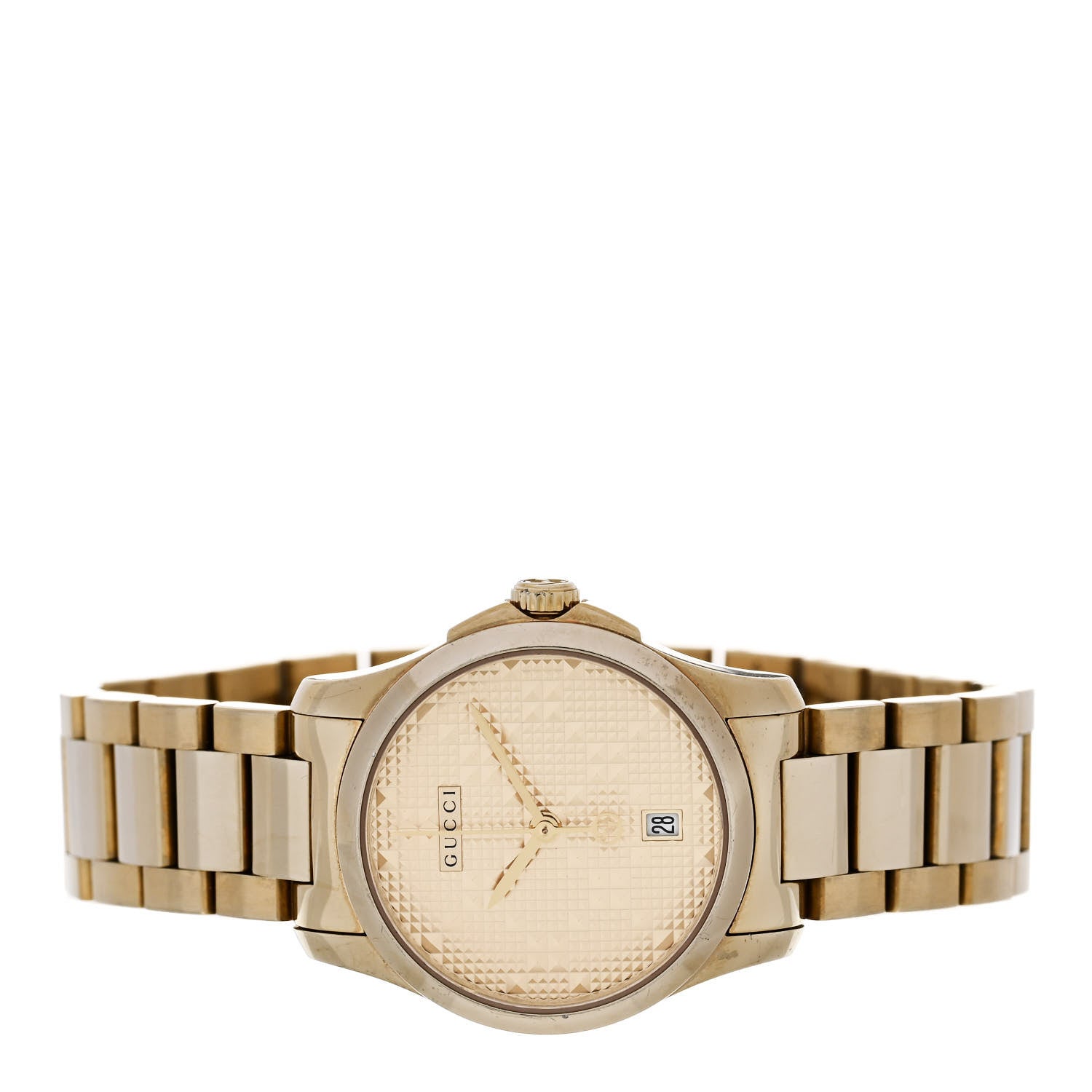 Gucci Stainless Steel 27mm G-Timeless Diamante Quartz Watch Gold 2 of 5