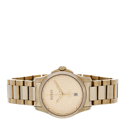 Gucci Stainless Steel 27mm G-Timeless Diamante Quartz Watch Gold 2 of 5