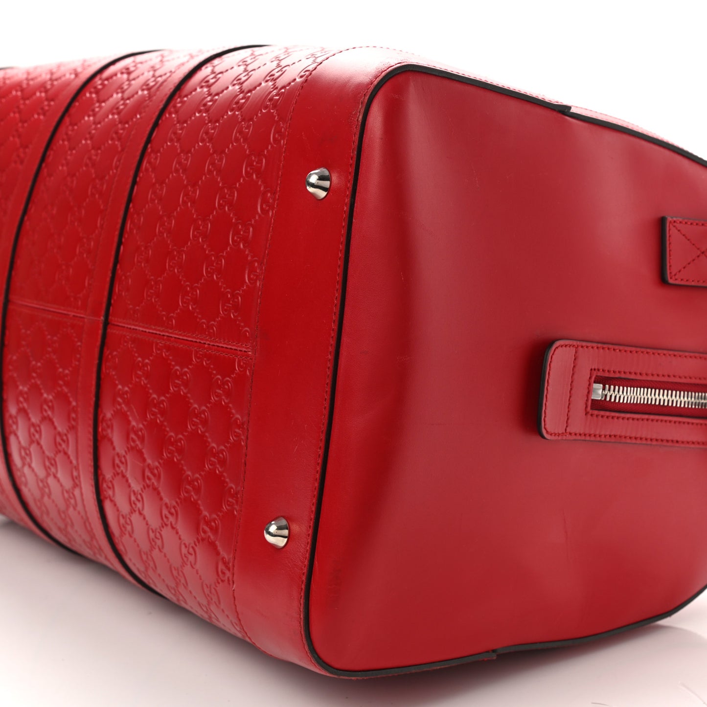 Guccissima Signature Large Duffle Hibiscus Red