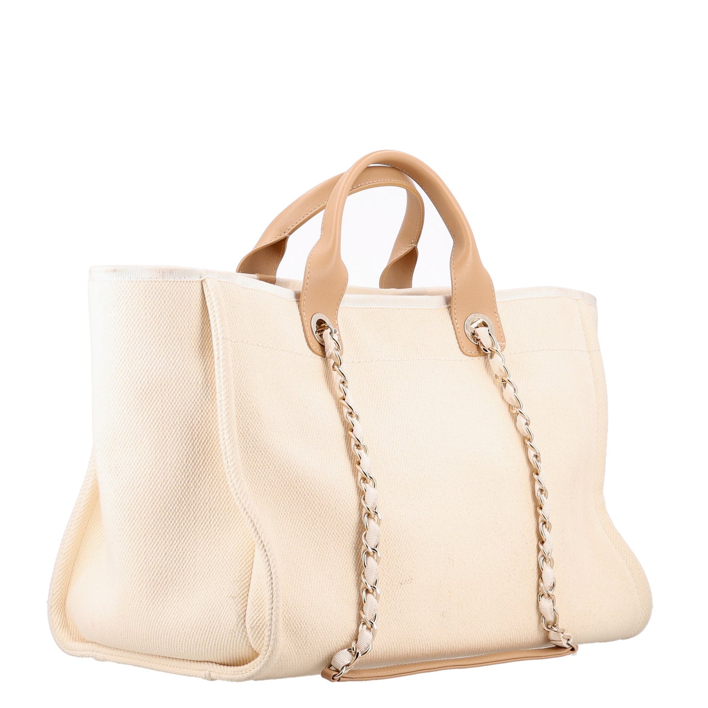 Canvas Pearl Medium Deauville Tote Ecru Beige