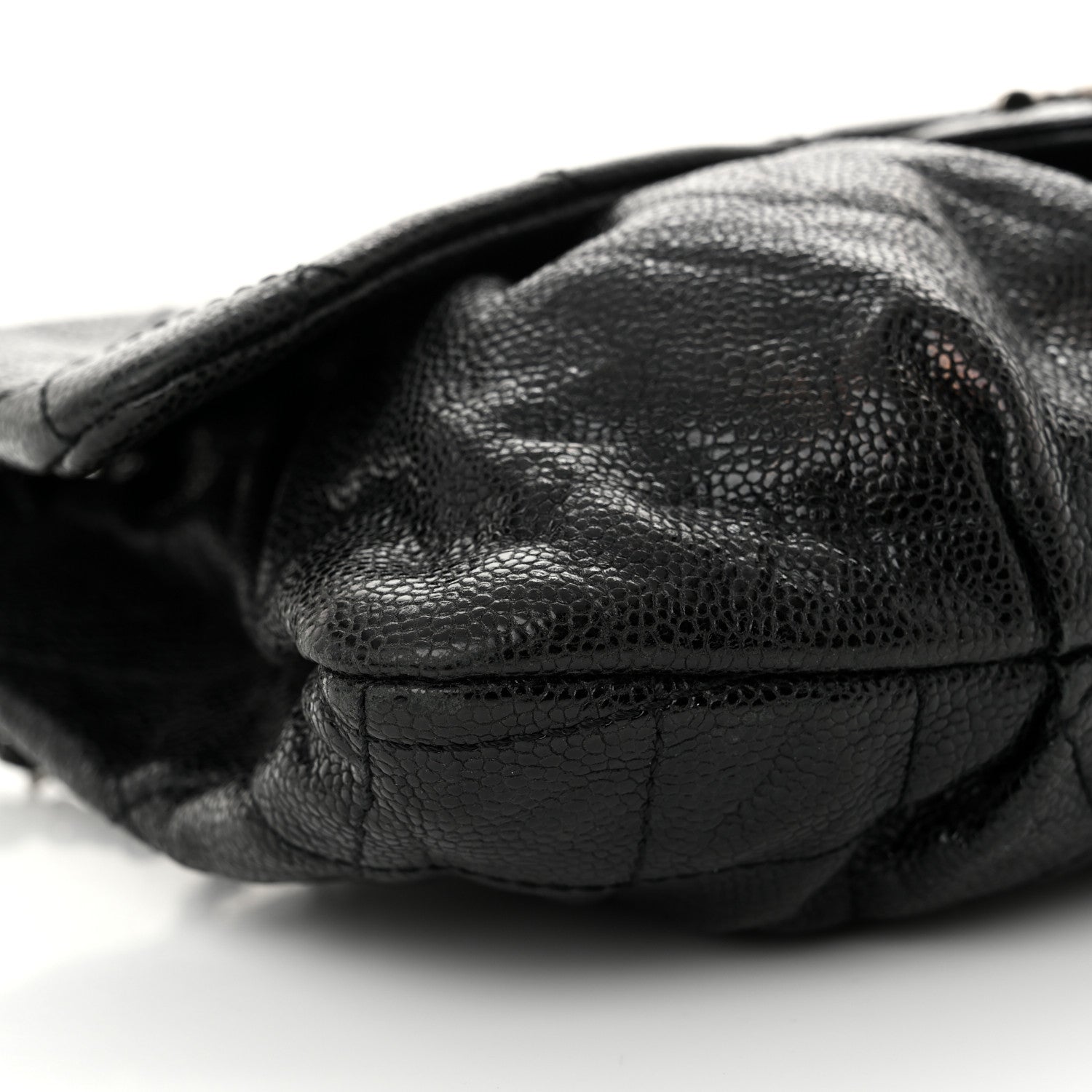 Chanel Caviar Quilted Medium Elastic Flap Black 9 of 10