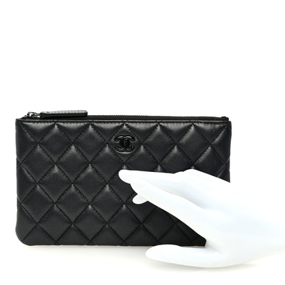 Chanel Lambskin Quilted Cosmetic Case So Black 2 of 8
