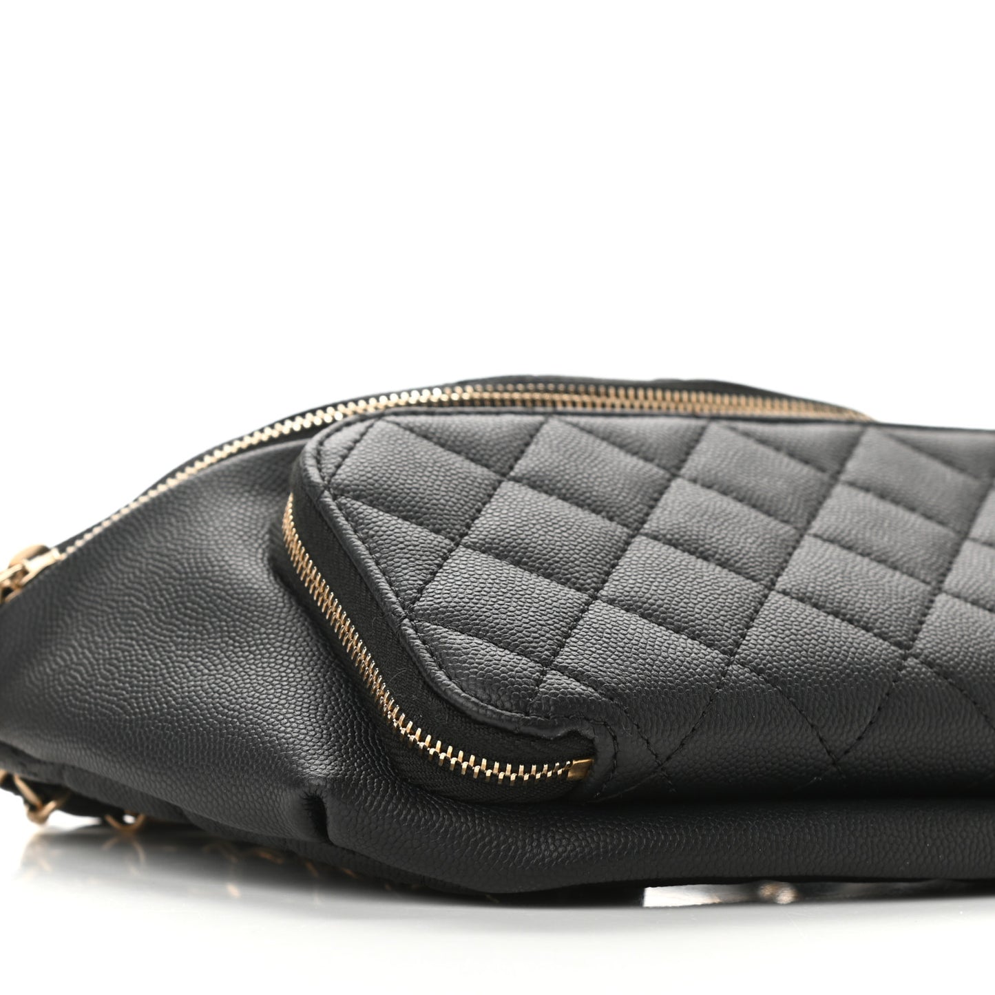 Caviar Quilted Business Affinity Waist Belt Bag Black
