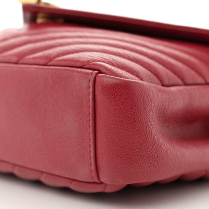 Saint Laurent Sheepskin Matelasse Chevron Monogram Medium College Bag Rouge 10 of 14