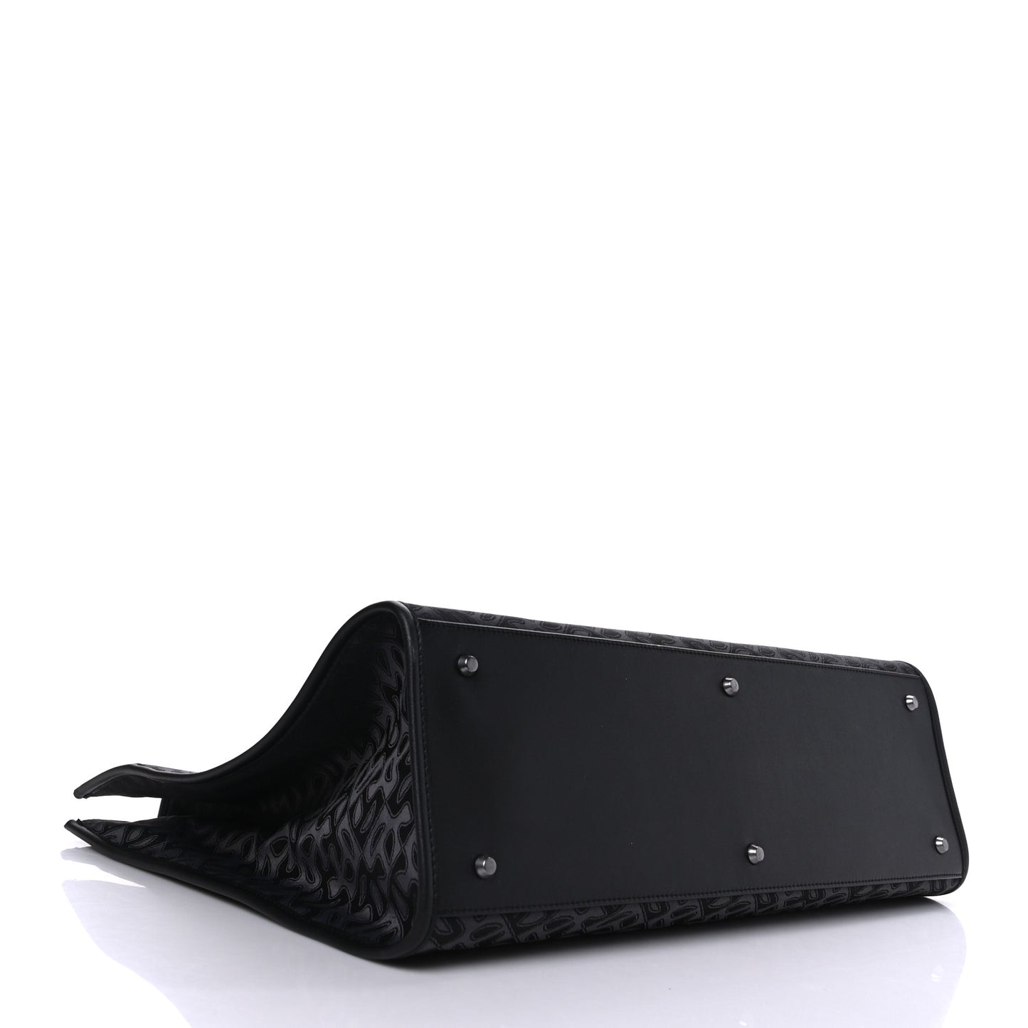 Monogram Jacquard Large Shopping Bag Black