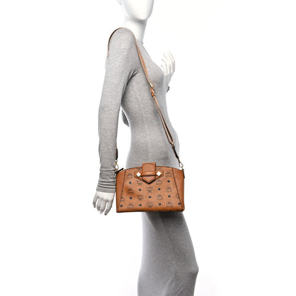 MCM Visetos Small Essential Crossbody Bag Cognac 3 of 10