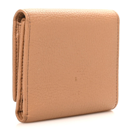 Gucci Pebbled Calfskin Soho Compact Flap Wallet Camelia 3 of 8