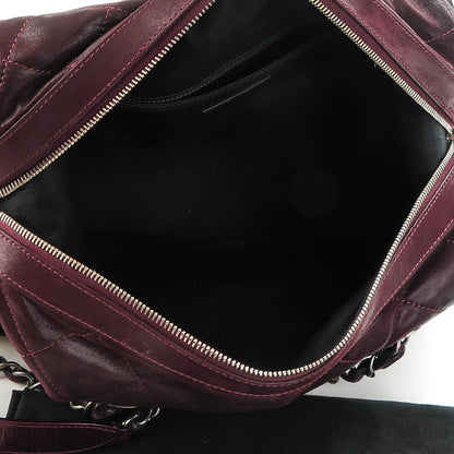 Chanel Iridescent Calfskin Quilted VIP Bowling Bag Bordeaux 5 of 7