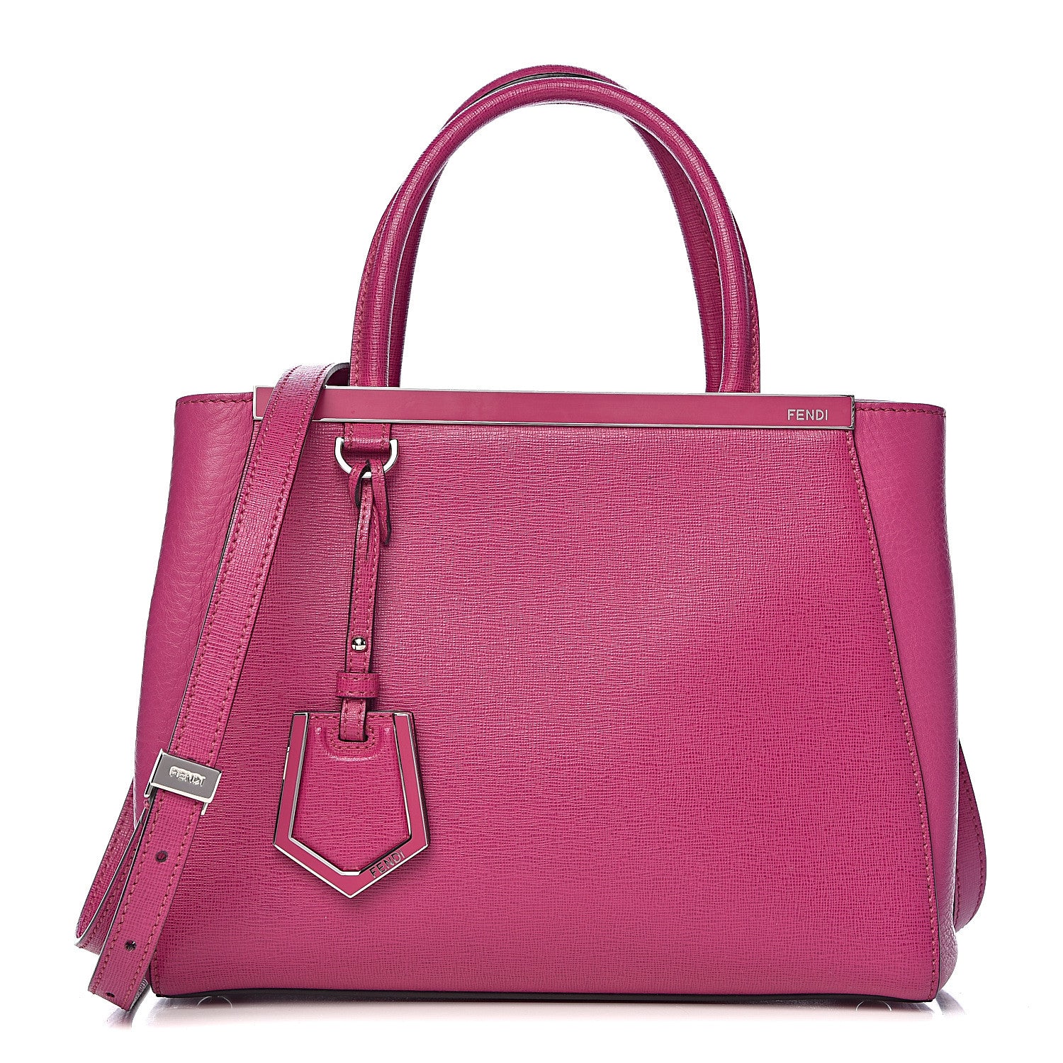 Fendi Vitello Elite Petite 2Jours Tote Magenta 1 of 12