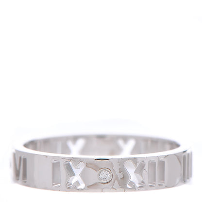 Tiffany 18K White Gold Diamond Atlas Pierced Ring 48 4.5 1 of 13