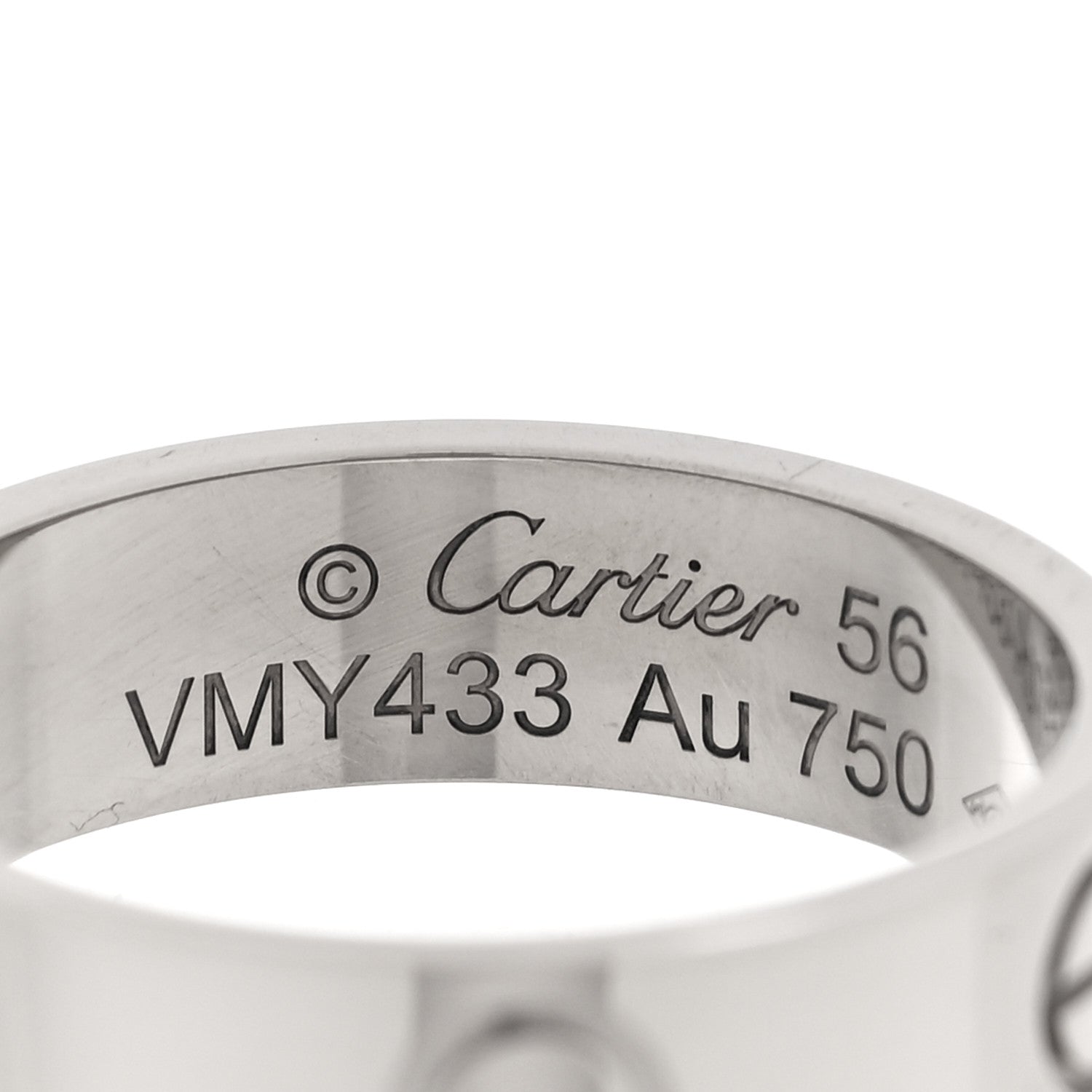 Cartier 18K White Gold 5.5mm LOVE Ring 56 7.75 3 of 4