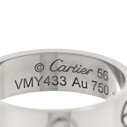 Cartier 18K White Gold 5.5mm LOVE Ring 56 7.75 3 of 4