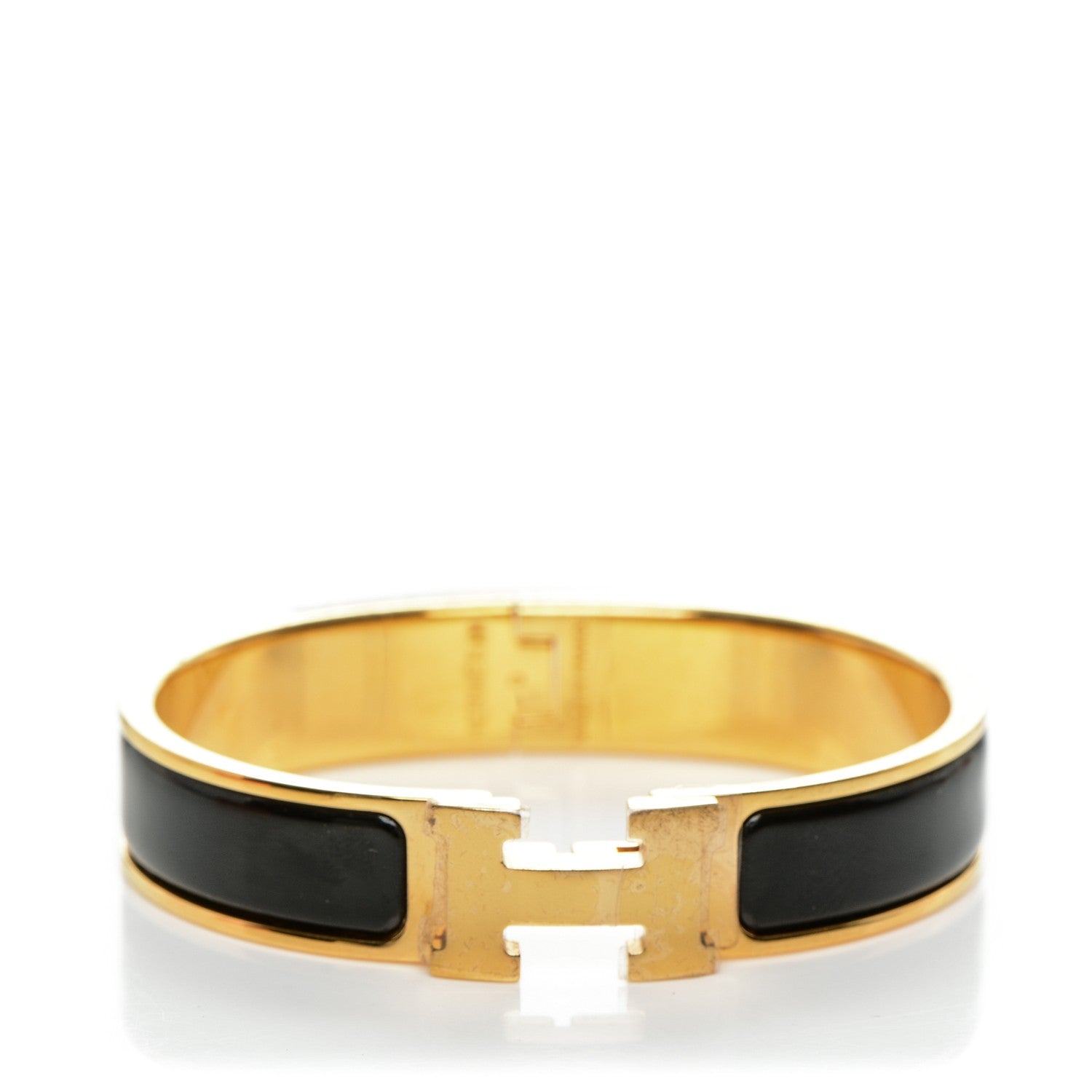 Hermes Enamel Narrow Clic Clac H Bracelet PM Black 1 of 4
