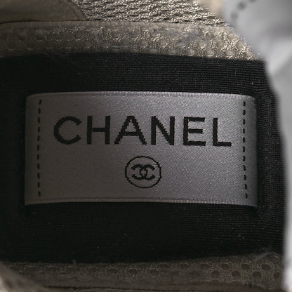 Chanel Fabric Suede Calfskin CC Sneakers 37 Pink Beige Multicolor 7 of 8
