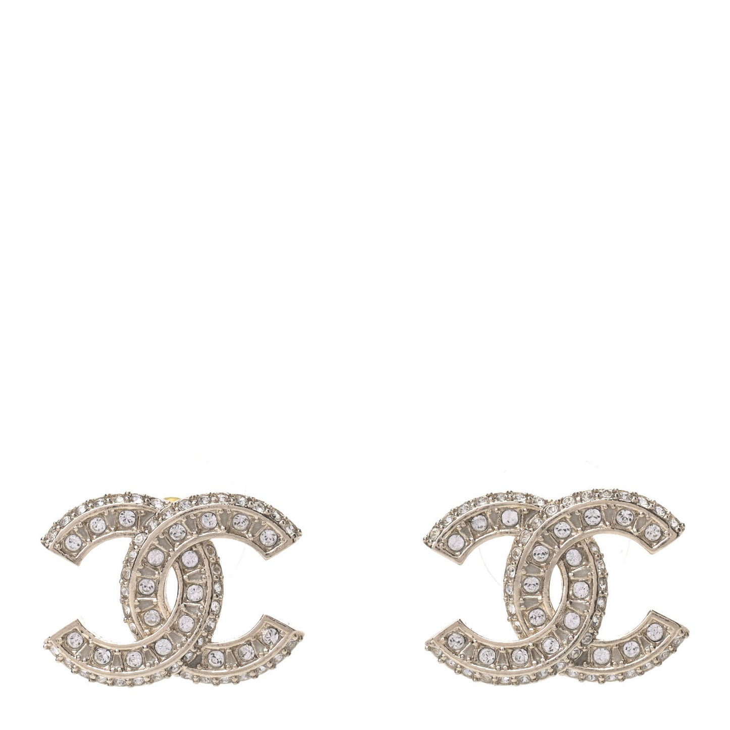 Crystal Timeless CC Earrings Light Gold