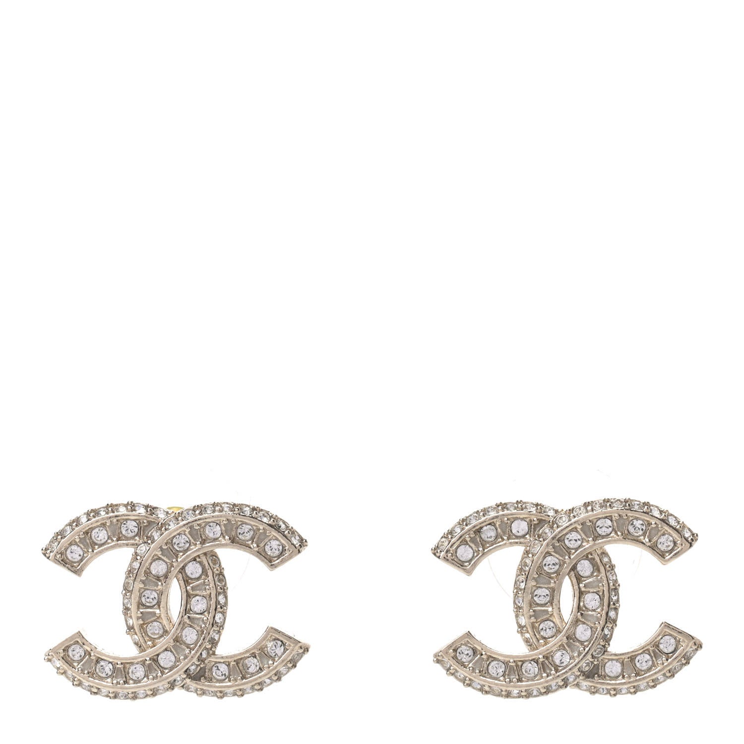 Chanel Crystal Timeless CC Earrings Light Gold 1 of 4