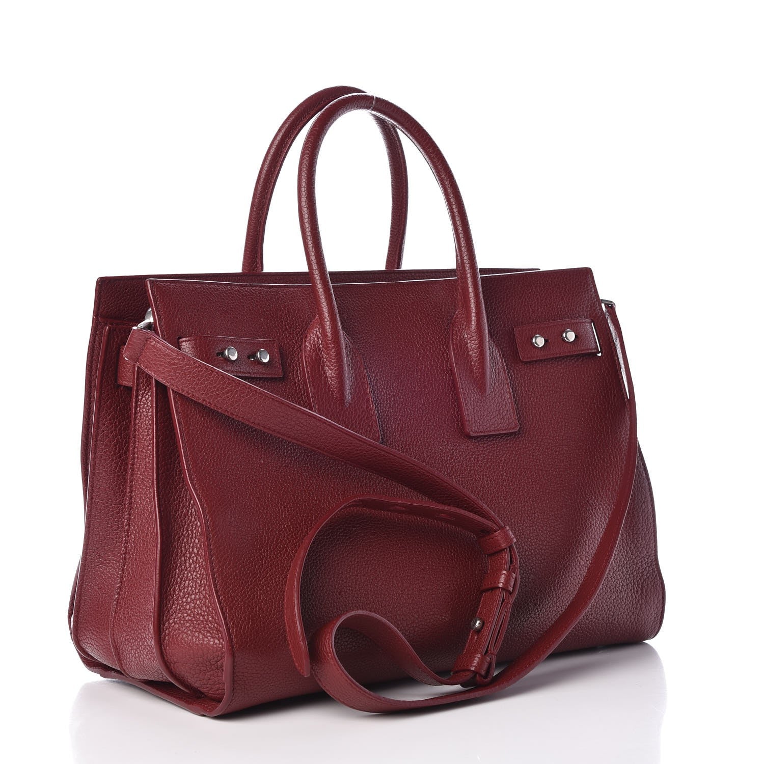 Saint Laurent Grained Calfskin Small Supple Sac De Jour Dark Pallisandre 4 of 8