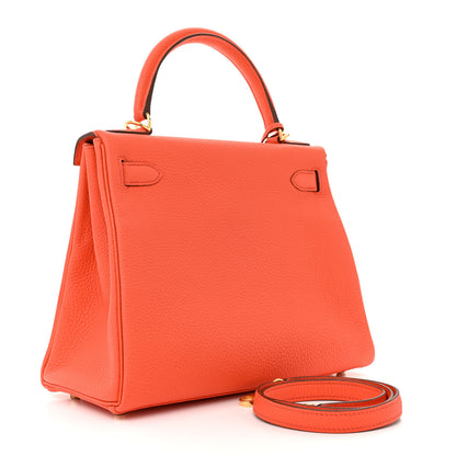 Hermes Togo Kelly Retourne 28 Orange Poppy 3 of 11