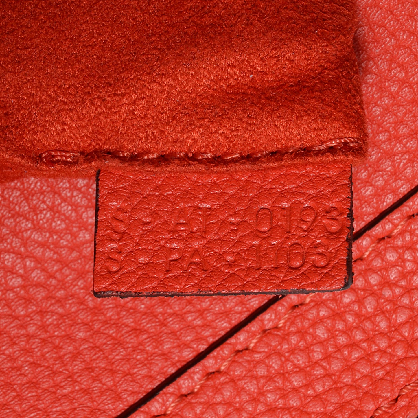 Drummed Leather Micro Luggage Vermillion
