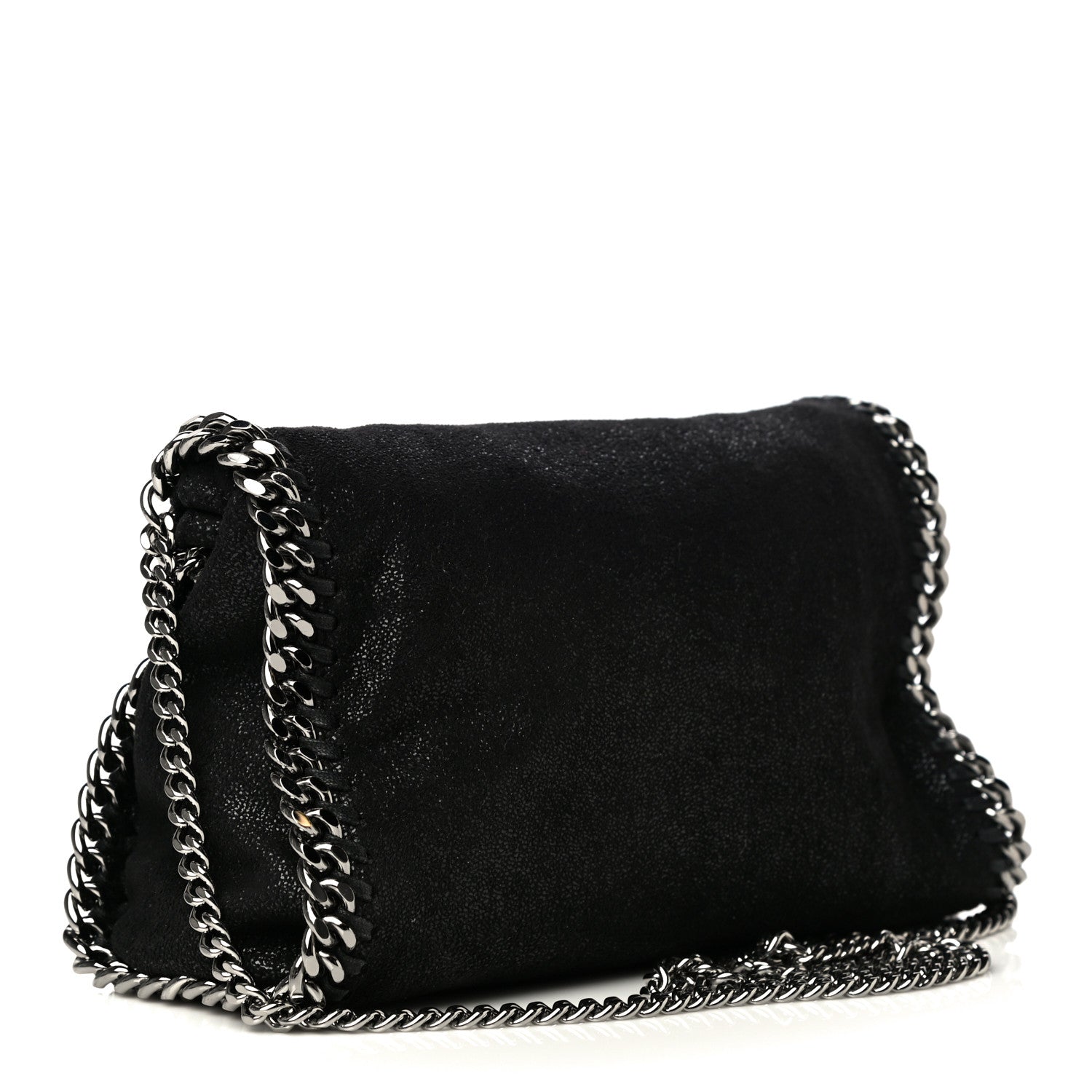 Stella McCartney Shaggy Deer Mini Falabella Fold Over Tote Black 3 of 11