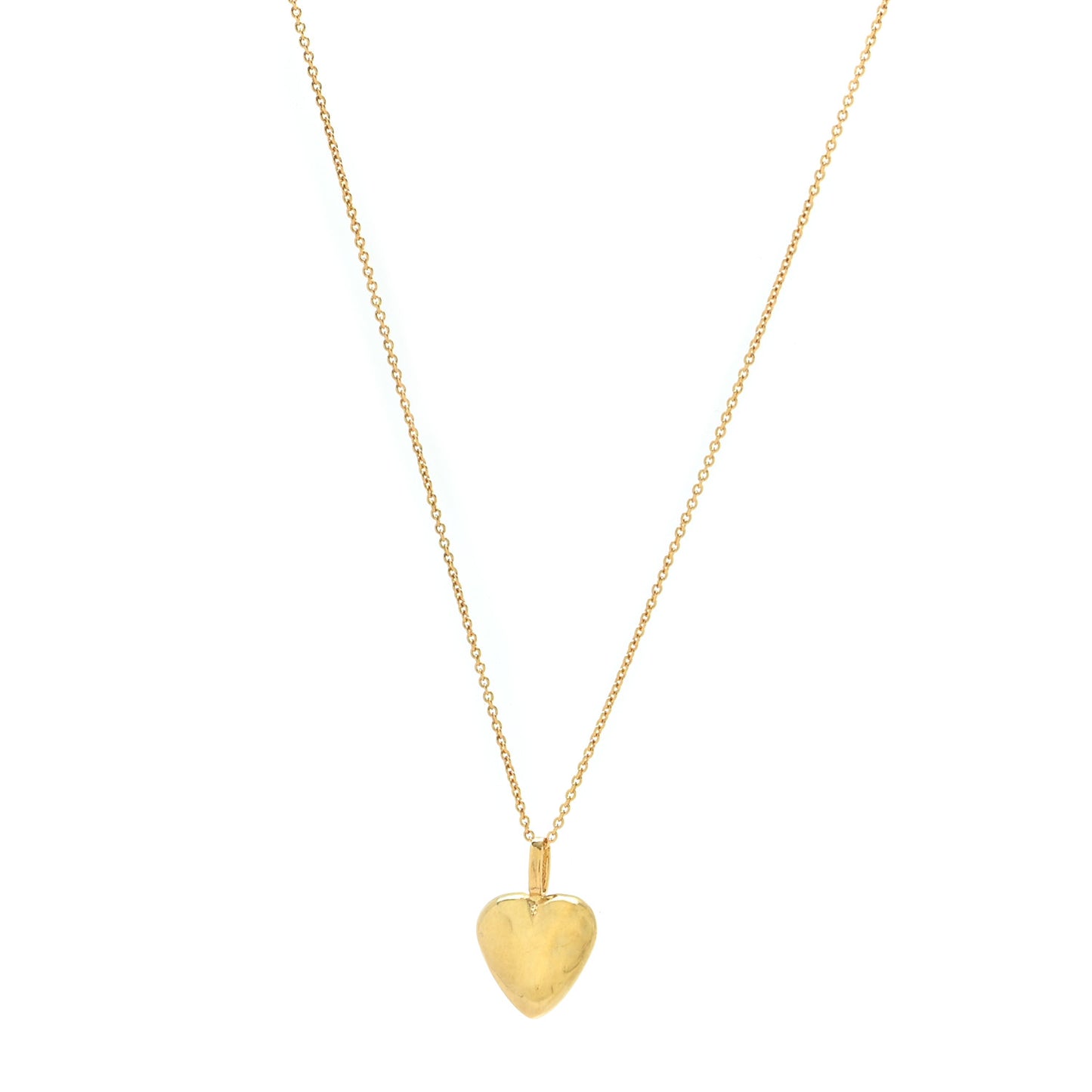 Metal Heart Pendant Necklace Gold