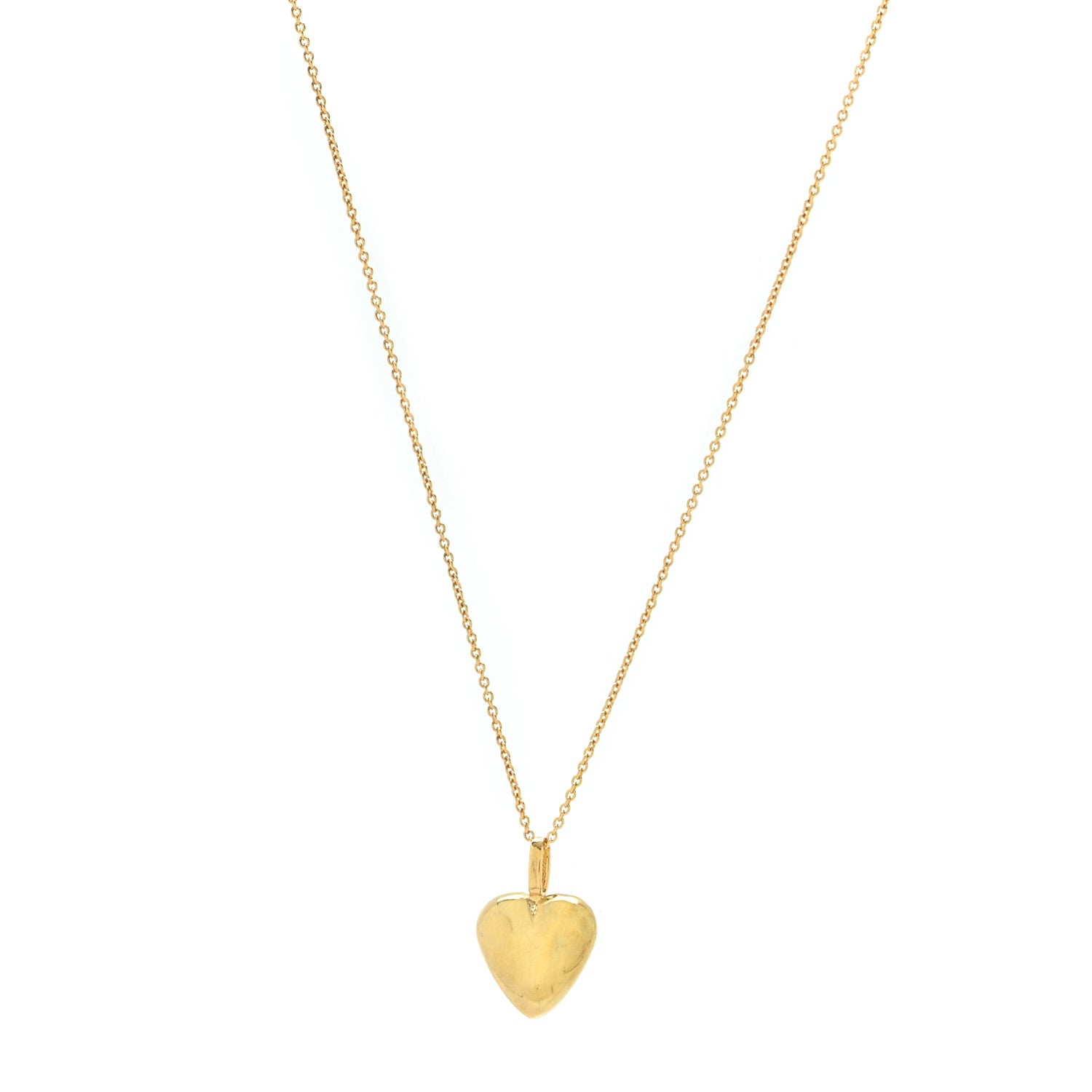 Saint Laurent Metal Heart Pendant Necklace Gold 1 of 4