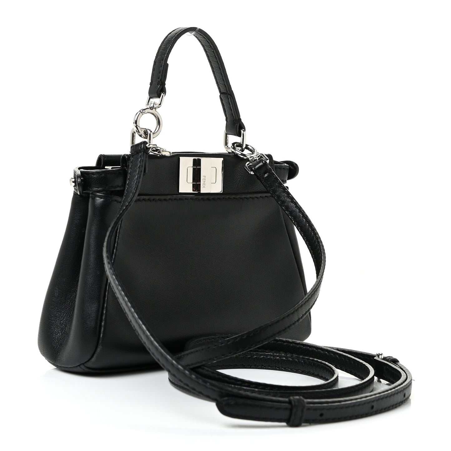Nappa Crystal Flowerland Micro Peekaboo Iconic Satchel Black