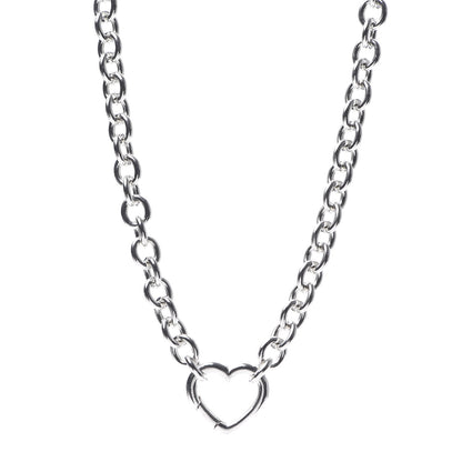 Tiffany Sterling Silver Heart Clasp Choker Necklace 1 of 3