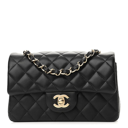 Chanel Lambskin Quilted Mini Rectangular Flap Black 1 of 13