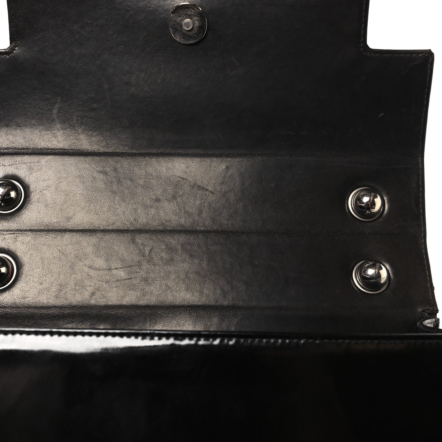 Lambskin Patent CC Snake Chain Flap Bag Black