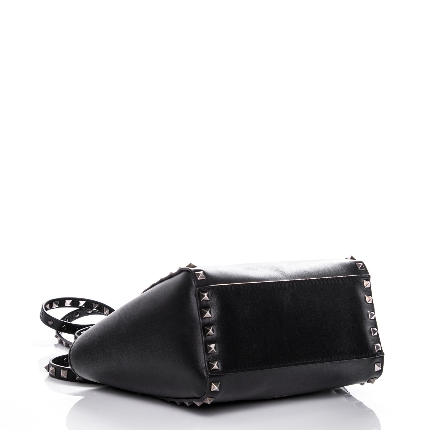 Valentino Garavani Vitello Mini Rockstud Double Handle Tote Black 6 of 6
