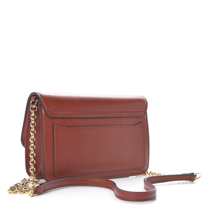 Chloe Calfskin Suede C Clutch With Chain Sepia Brown 3 of 11