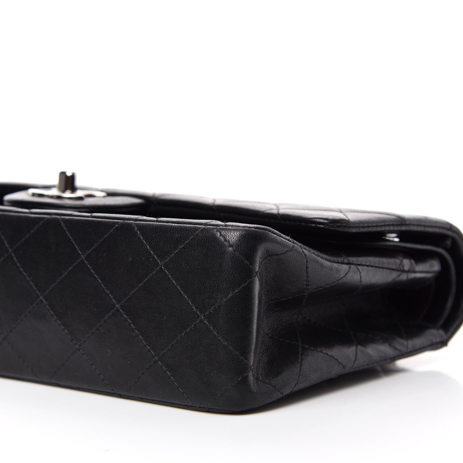 Chanel Lambskin Quilted Medium Double Flap Black 7 of 12