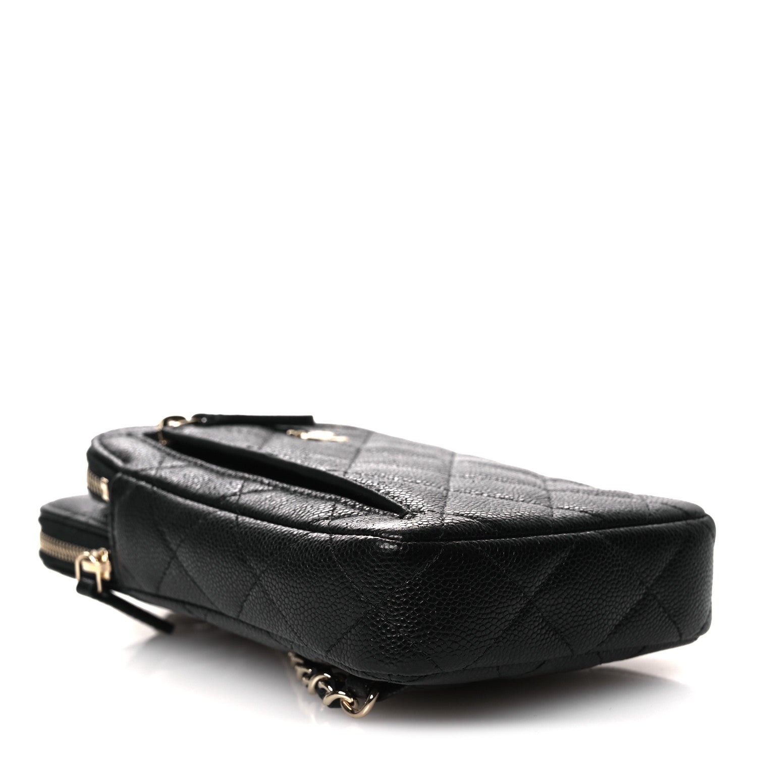 Chanel Caviar Quilted Phone Holder With Chain Black 3 of 9