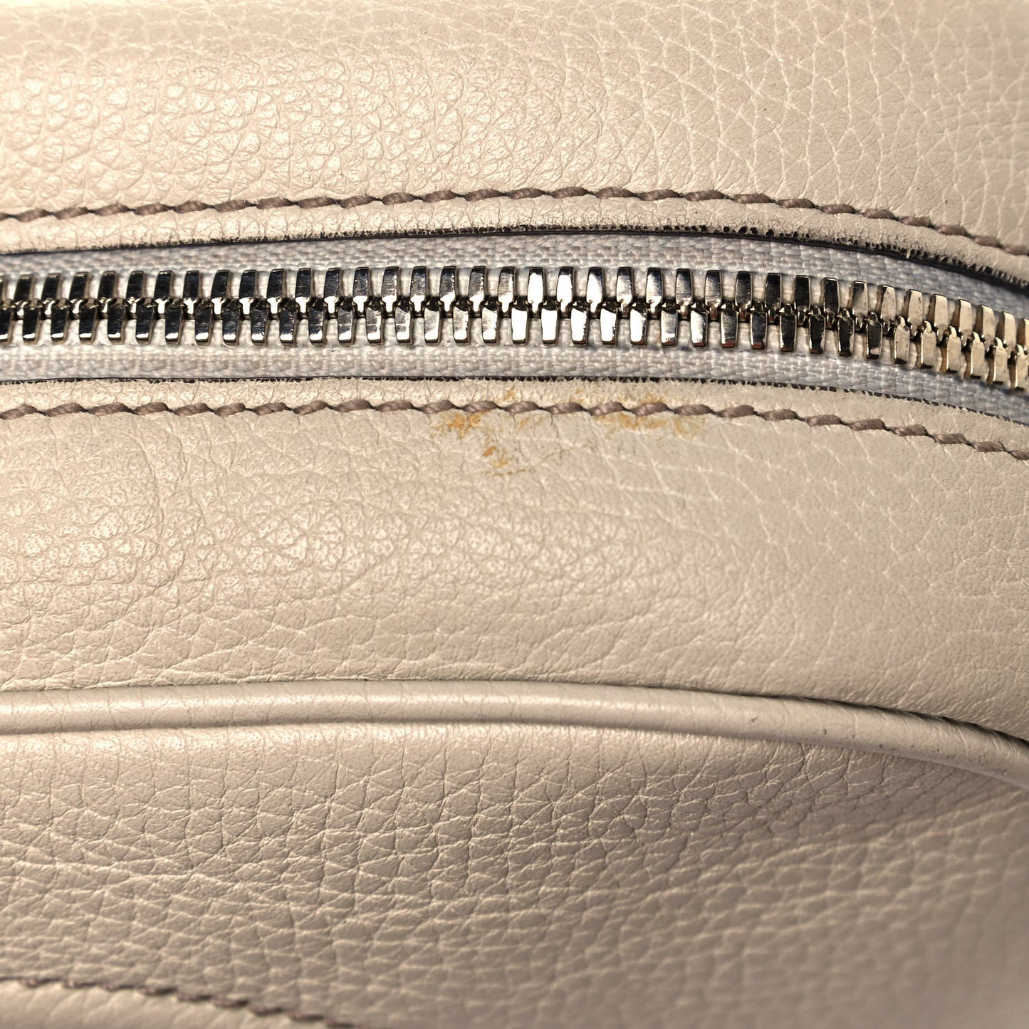 Pebbled Calfskin Small Soho Disco Bag Off White
