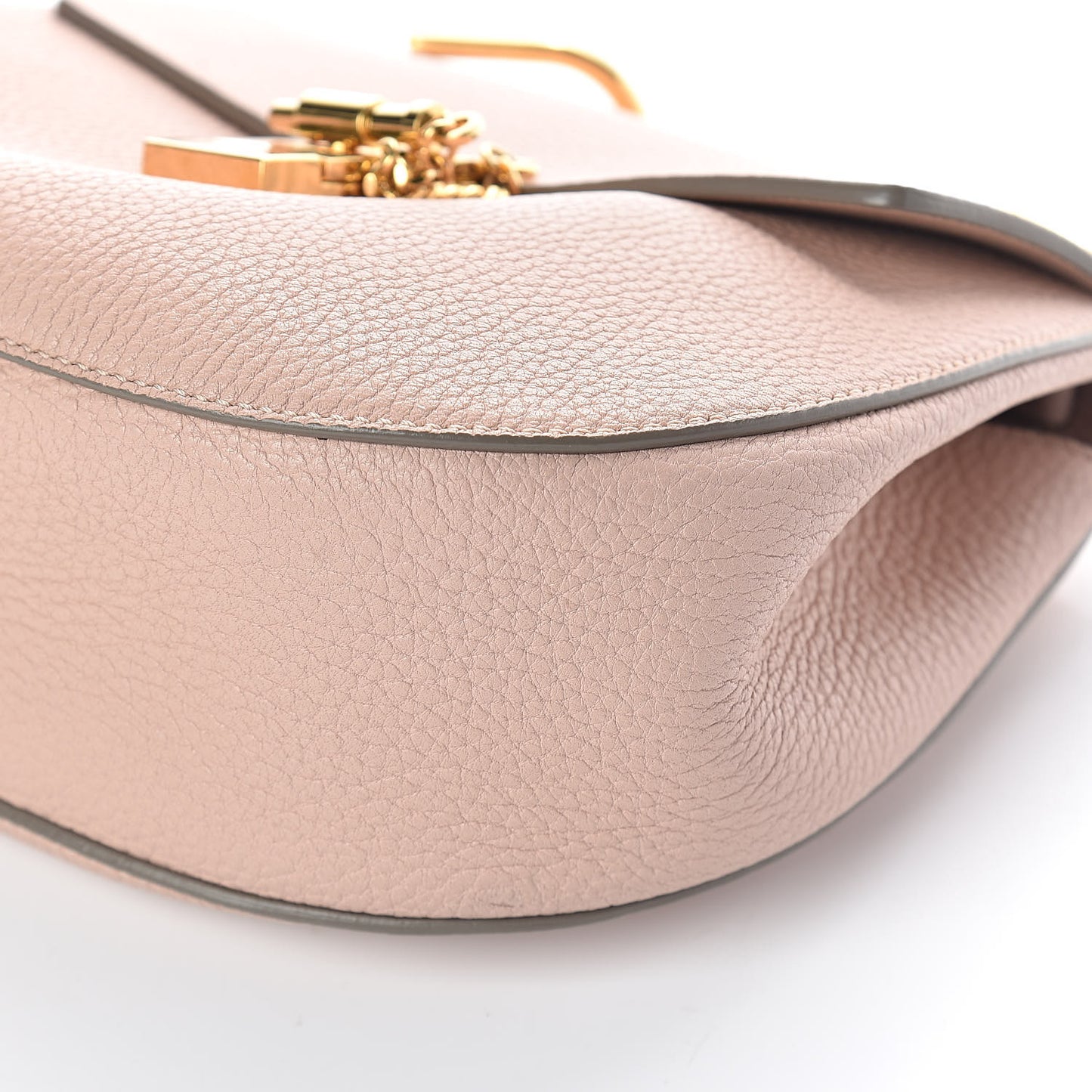 Grained Lambskin Drew Shoulder Bag Cement Pink