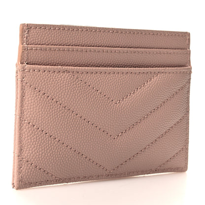 Saint Laurent Grain De Poudre Matelasse Chevron Monogram Credit Card Case 3 of 8