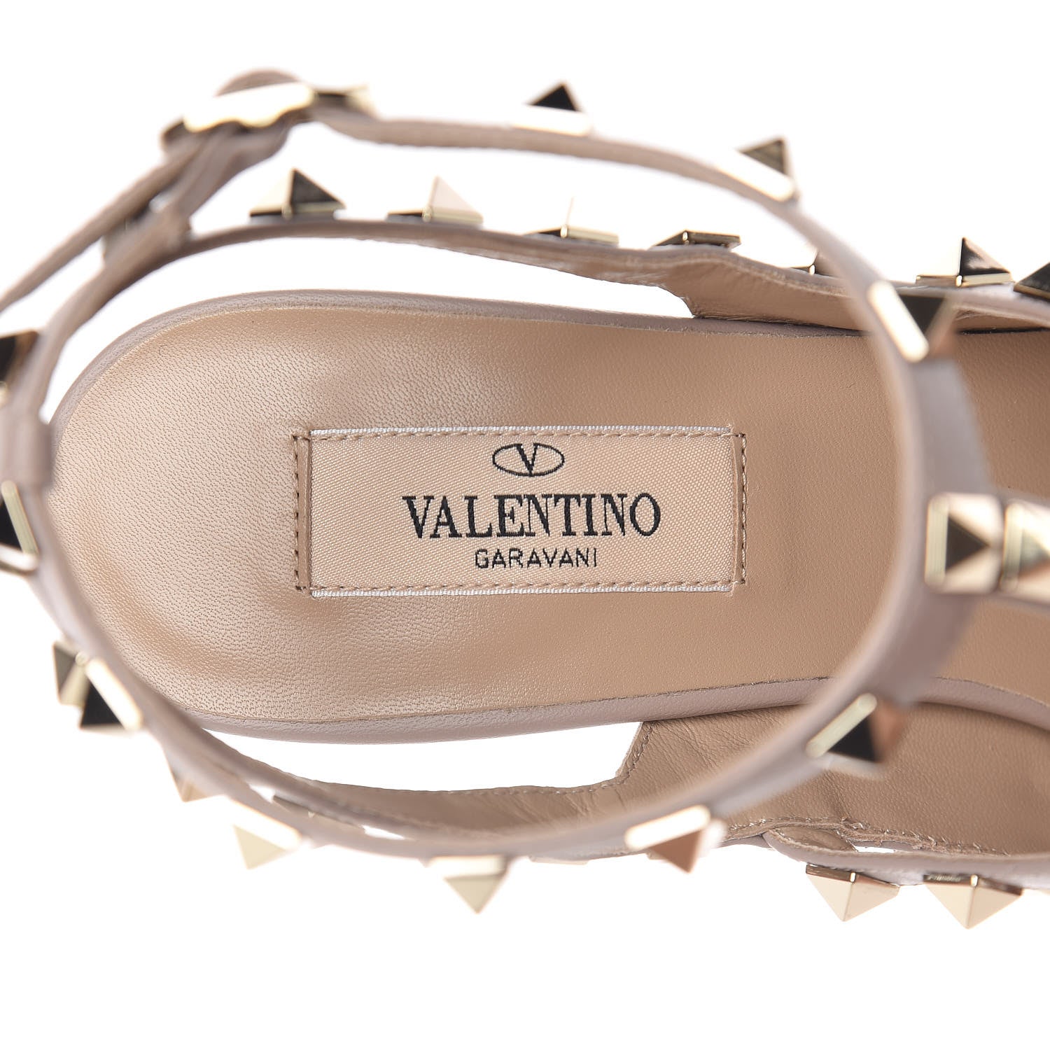 Valentino Garavani Patent Nappa Rockstud Ankle Strap 100mm Pumps 37 Poudre 5 of 8