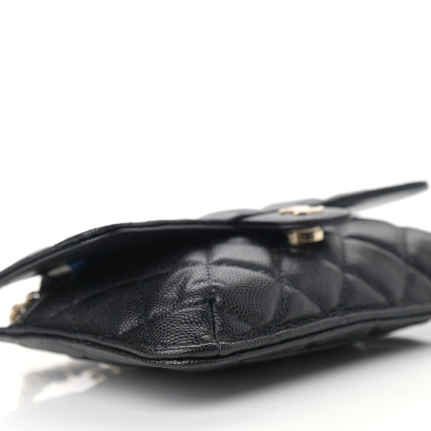 Chanel Caviar Fabric Quilted Foldable Tote With Chain Black Multicolor 14 of 15