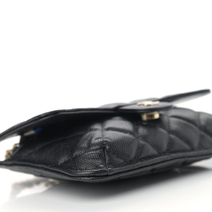 Chanel Caviar Fabric Quilted Foldable Tote With Chain Black Multicolor 14 of 15