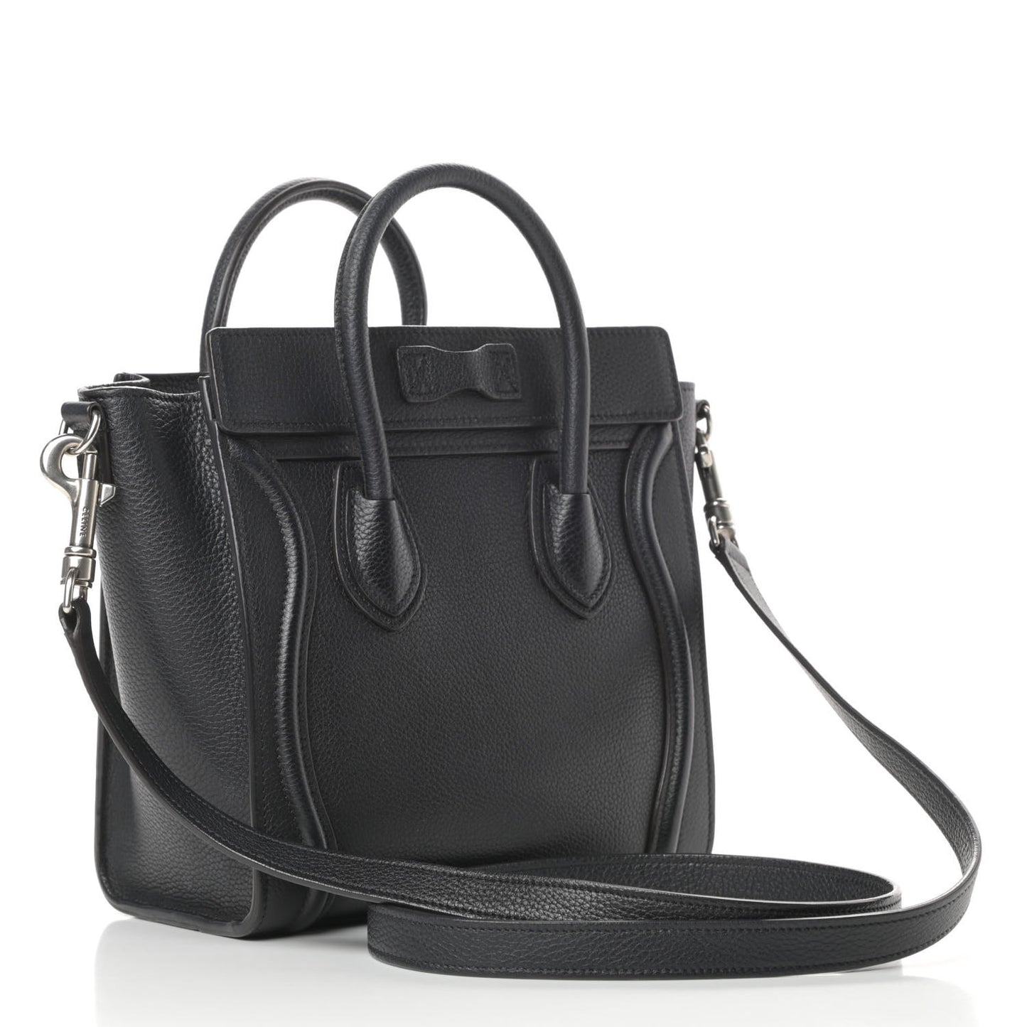Drummed Calfskin Nano Luggage Black
