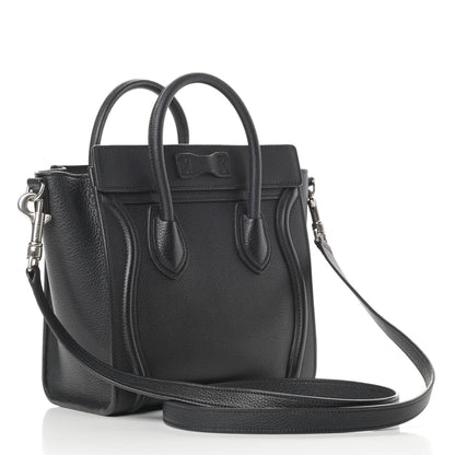 Celine Drummed Calfskin Nano Luggage Black 3 of 13
