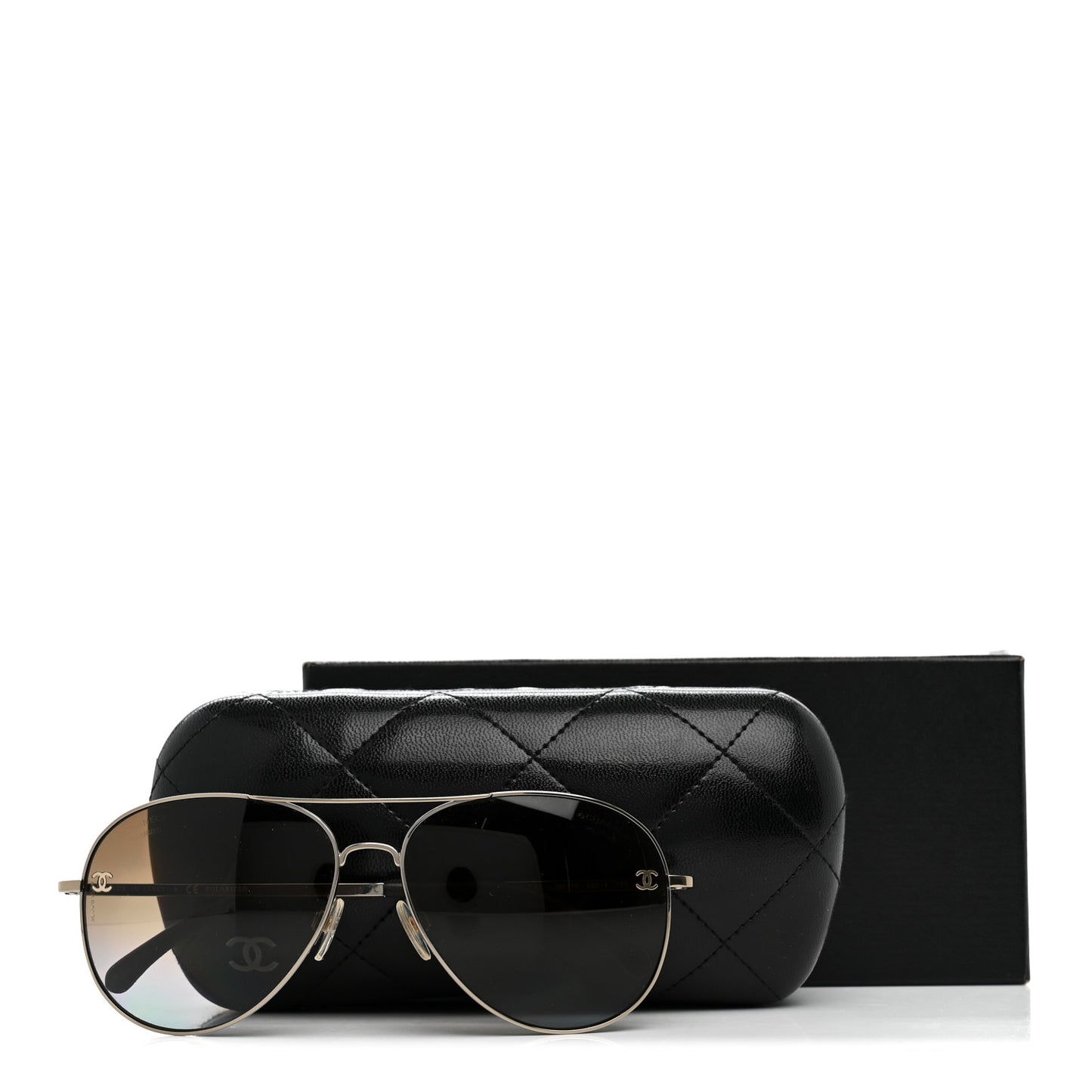 Metal Polarized CC Aviator Sunglasses 4189-T-Q Silver