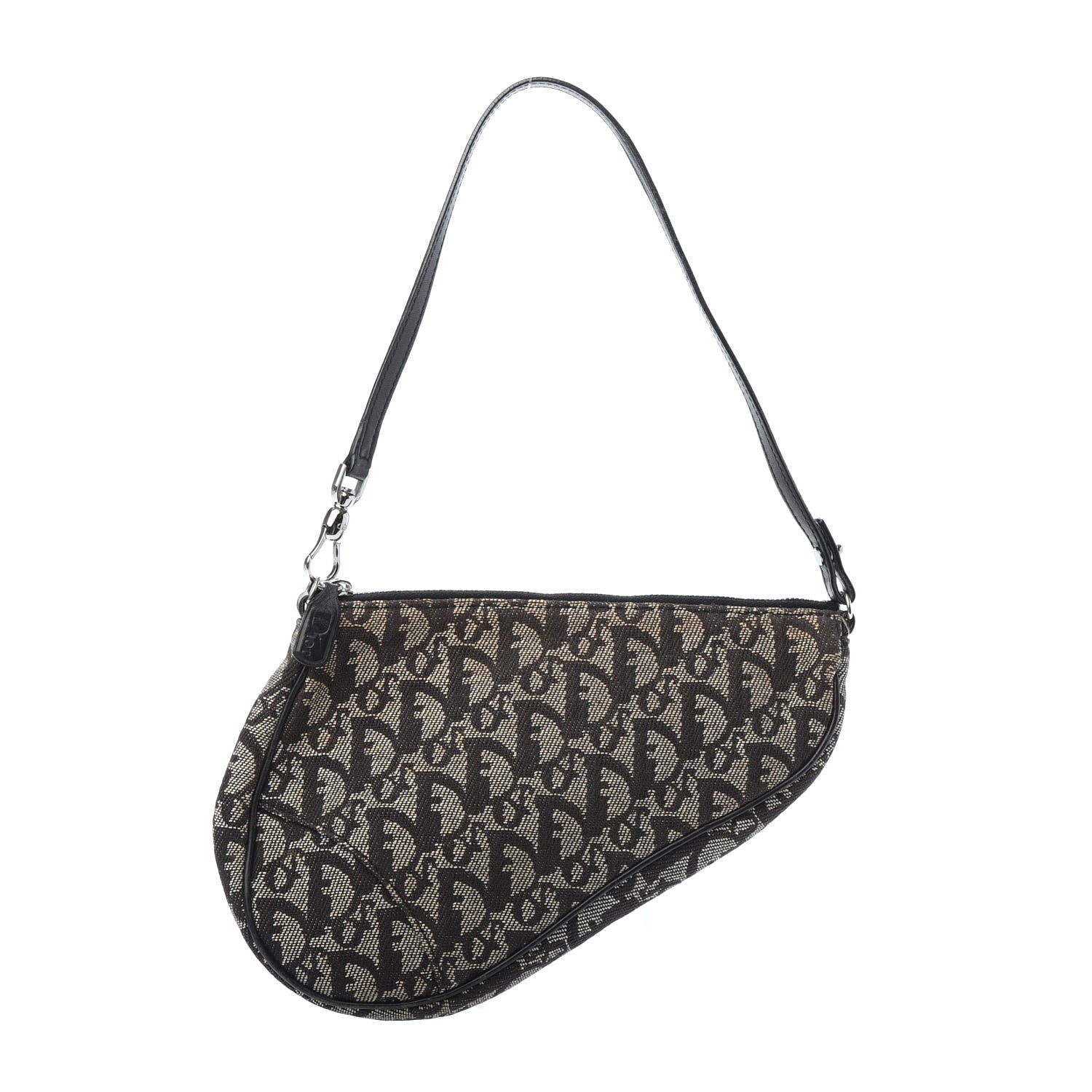 Christian Dior Monogram Mini Saddle Pochette Black 1 of 9