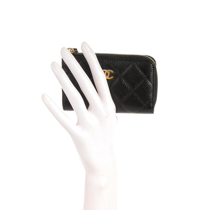 Chanel Caviar Quilted Key Holder Case Black 2 of 8