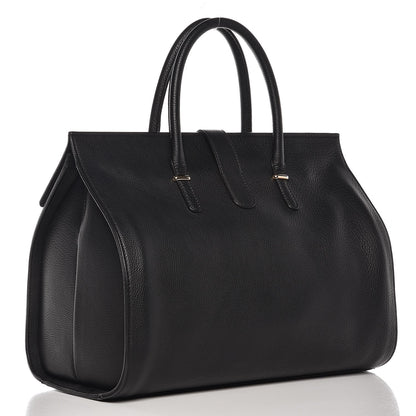 Balenciaga Grained Calfskin M Tube Round Tote Black 4 of 10