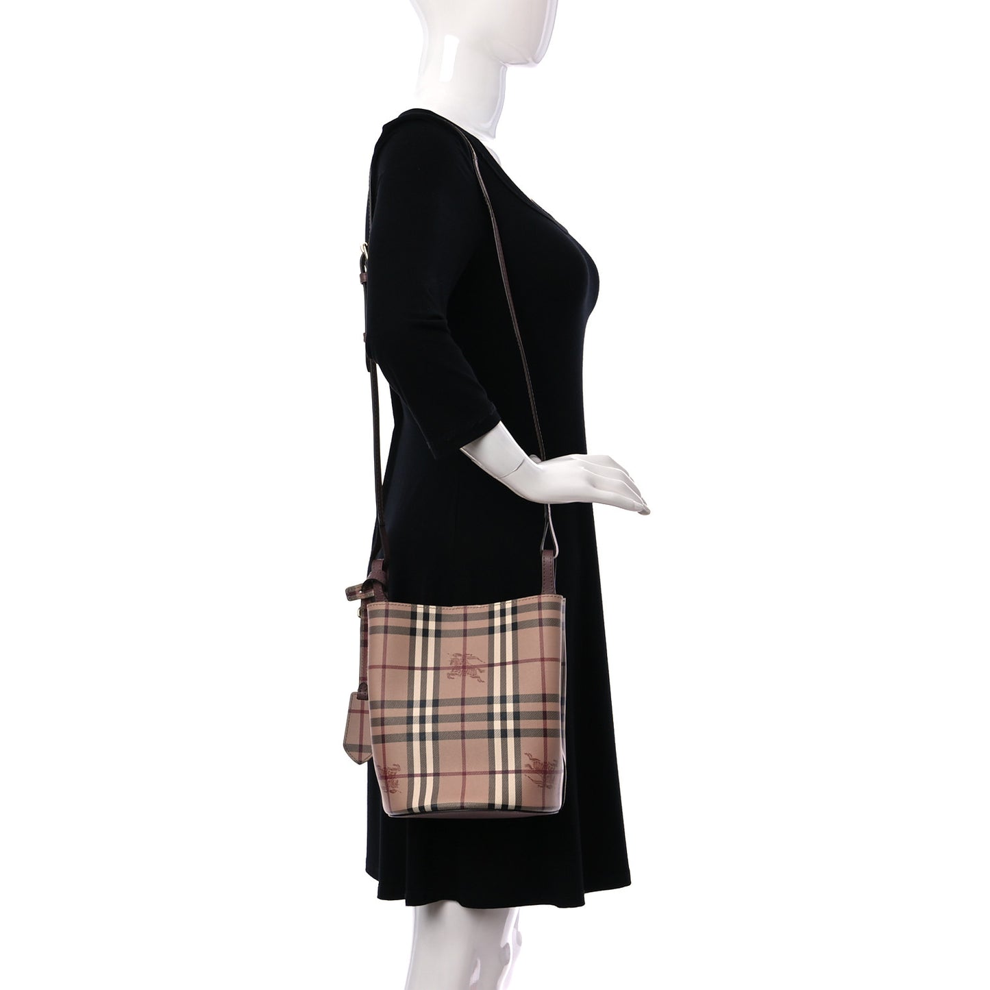 Haymarket Check Colours Small Lorne Bucket Crossbody Elderberry